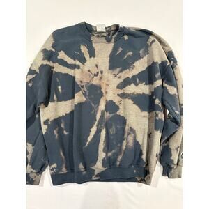 Discus Black Bleach Dyed Pullover Sweatshirt Size XL